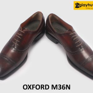 Giày da nam đóng thủ công màu nâu Oxford M36N 004
