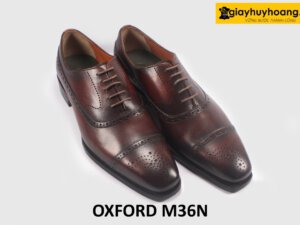 Giày da nam đóng thủ công màu nâu Oxford M36N 003