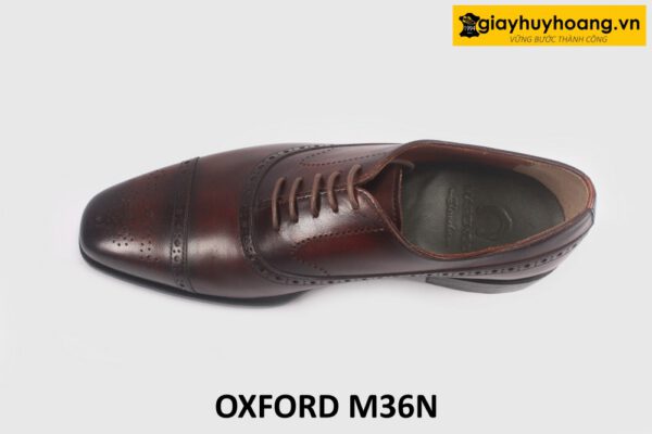 Giày da nam đóng thủ công màu nâu Oxford M36N 002