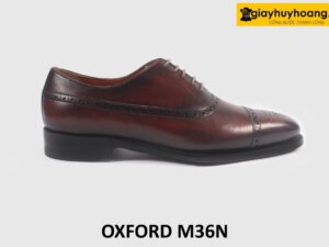 Giày da nam đóng thủ công màu nâu Oxford M36N 001