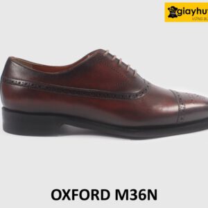 Giày da nam đóng thủ công màu nâu Oxford M36N 001