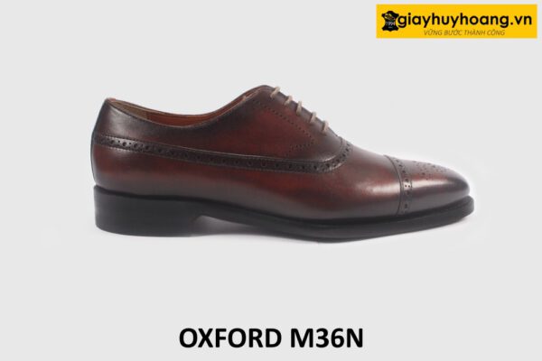 Giày da nam đóng thủ công màu nâu Oxford M36N 001