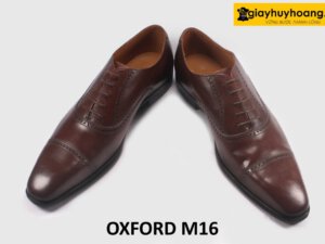 Giày tây oxford da nam màu nâu đậm M16 004