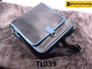 Túi đeo chéo nam đen viền xanh TL039 001