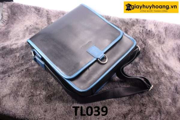 Túi đeo chéo nam đen viền xanh TL039 001