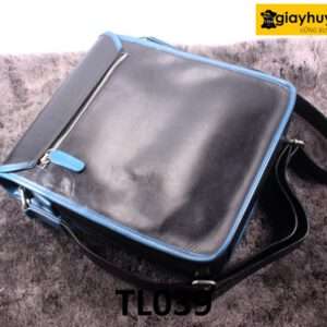 Túi đeo chéo nam đen viền xanh TL039 002
