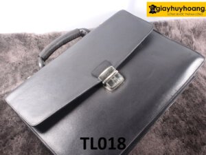 Túi xách da nam cao cấp vân hạt xanh navy TL018 001