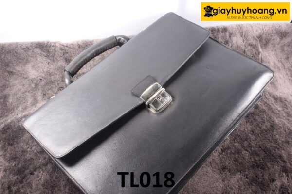 Túi xách da nam cao cấp vân hạt xanh navy TL018 001