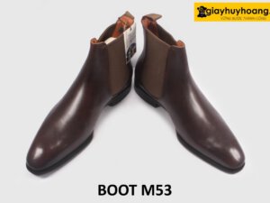 Giày boot da nam cổ cao chelsea đế cao su M53 004