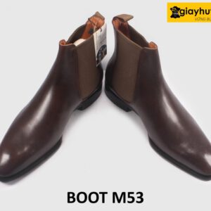 Giày boot da nam cổ cao chelsea đế cao su M53 004