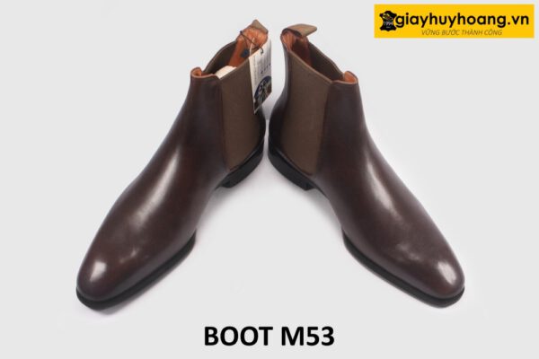 Giày boot da nam cổ cao chelsea đế cao su M53 004