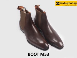 Giày boot da nam cổ cao chelsea đế cao su M53 003