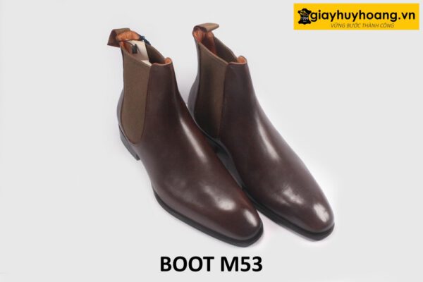 Giày boot da nam cổ cao chelsea đế cao su M53 003