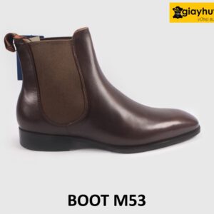 Giày boot da nam cổ cao chelsea đế cao su M53 001