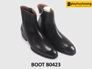 Giày boot khóa kéo da nam cổ cao thời trang B0423 003