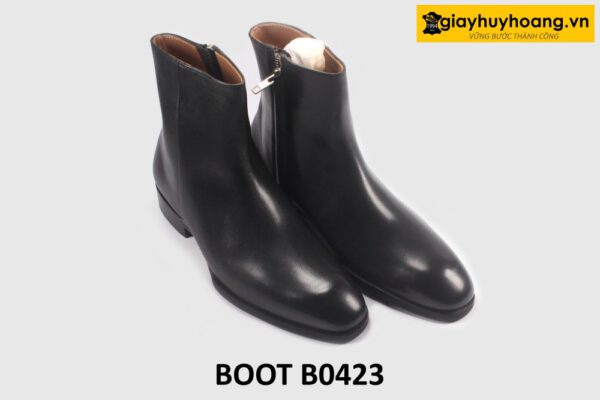 Giày boot khóa kéo da nam cổ cao thời trang B0423 003