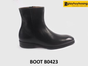 Giày boot khóa kéo da nam cổ cao thời trang B0423 001