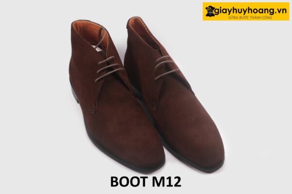 Giày Chukka Boot nam da lộn màu nâu M12 003