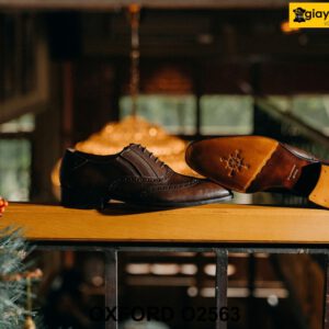 Giày tây nam có thun không cột dây Oxford O2563 004