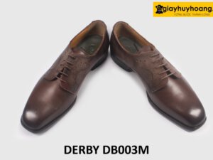 Giày derby nam cao cấp màu nâu mũi vuông DB003M 004