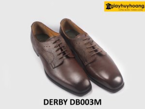 Giày derby nam cao cấp màu nâu mũi vuông DB003M 003