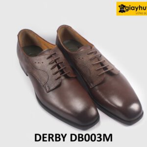 Giày derby nam cao cấp màu nâu mũi vuông DB003M 003