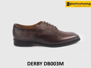Giày derby nam cao cấp màu nâu mũi vuông DB003M 001