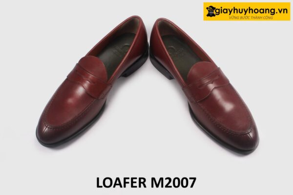 Giày lười loafer da nam màu đỏ đô M2007 004