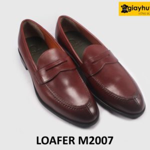 Giày lười loafer da nam màu đỏ đô M2007 003
