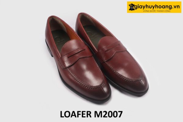 Giày lười loafer da nam màu đỏ đô M2007 003