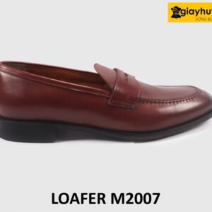 Giày lười loafer da nam màu đỏ đô M2007 001