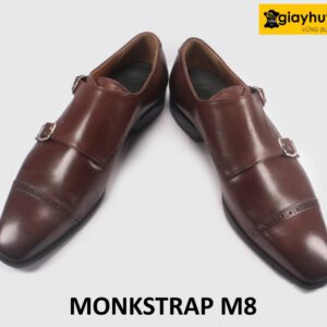 Giày Monkstrap nam nâu trẻ trung phong cách M8 004
