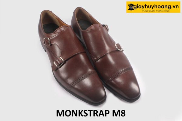 Giày Monkstrap nam nâu trẻ trung phong cách M8 003