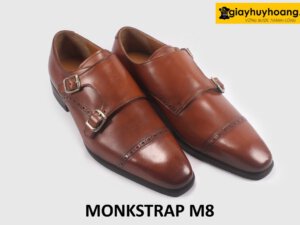 Giày lười Monkstrap nam màu bò công sở đẹp M8 003