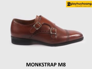 Giày lười Monkstrap nam màu bò công sở đẹp M8 001