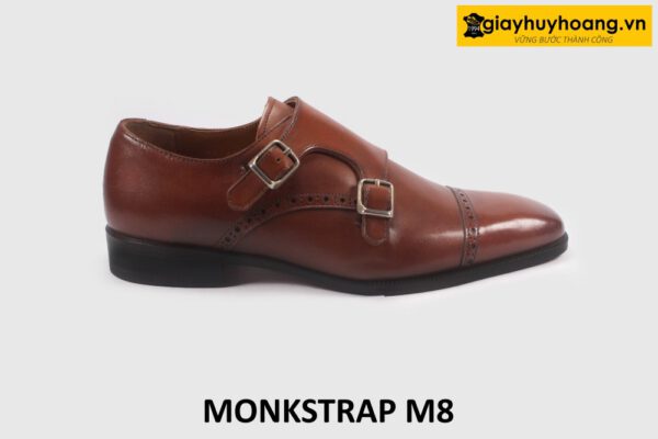 Giày lười Monkstrap nam màu bò công sở đẹp M8 001