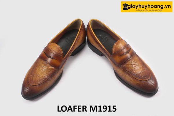 Giày lười Loafer nam không dây dập vân cá sấu M1915 004
