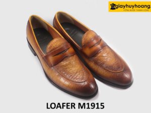 Giày lười Loafer nam không dây dập vân cá sấu M1915 003