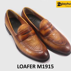 Giày lười Loafer nam không dây dập vân cá sấu M1915 003