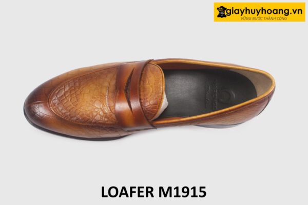 Giày lười Loafer nam không dây dập vân cá sấu M1915 002