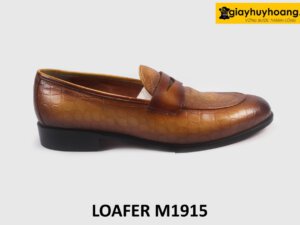 Giày lười Loafer nam không dây dập vân cá sấu M1915 001