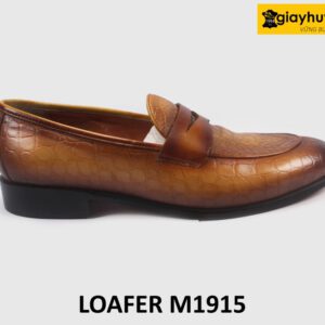 Giày lười Loafer nam không dây dập vân cá sấu M1915 001