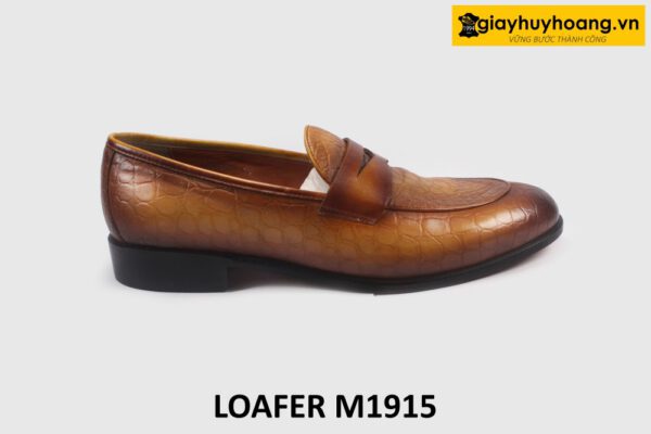 Giày lười Loafer nam không dây dập vân cá sấu M1915 001