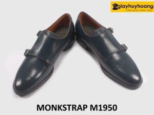 Giày Monkstrap nam da bê xanh navy đẹp M1950 004