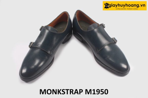 Giày Monkstrap nam da bê xanh navy đẹp M1950 004