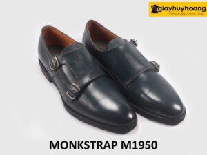 Giày Monkstrap nam da bê xanh navy đẹp M1950 003