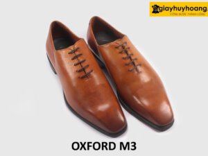 Giày da oxford nam trơn 1 miếng liền M3 002