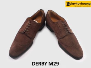 Giày da derby da lộn nam kiểu Wingtips M29 004