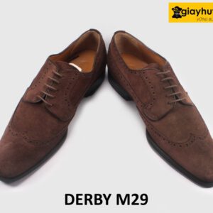 Giày da derby da lộn nam kiểu Wingtips M29 004