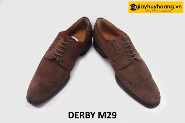 Giày da derby da lộn nam kiểu Wingtips M29 004